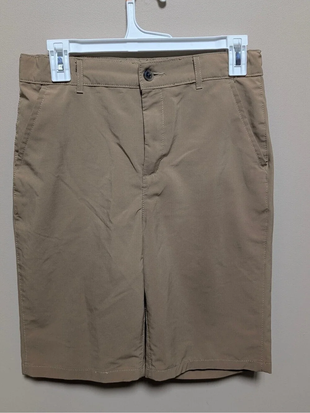 The Children's Place Boys' Size 16 Khaki Adjustable Waist Shorts, 90% Polyester
